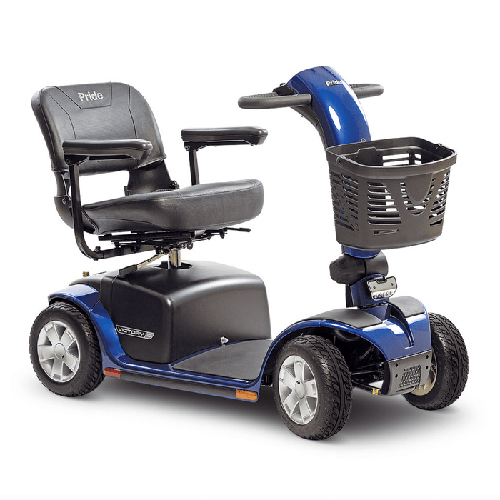 Pride Victory 10 4-Wheel Mobility Scooter Mobility Scooters Pride Mobility Viper Blue Standard U-1 Battery ($0) Standard - 18" W X 17" D ($0)