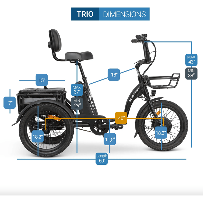 GOBike TRIO Crossover Lightweight Foldable Electric Tricycle Electric Tricycle ComfyGo   