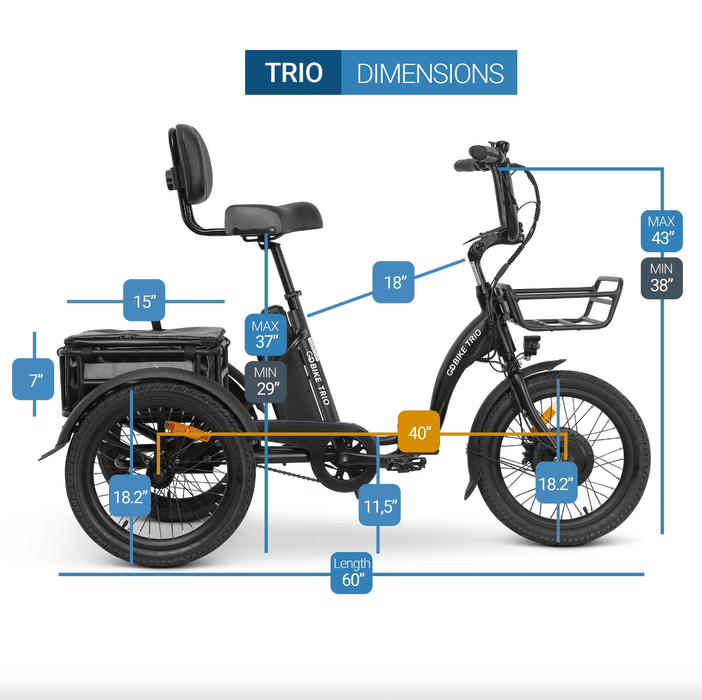 GOBike TRIO Crossover Lightweight Foldable Electric Tricycle Electric Tricycle ComfyGo   