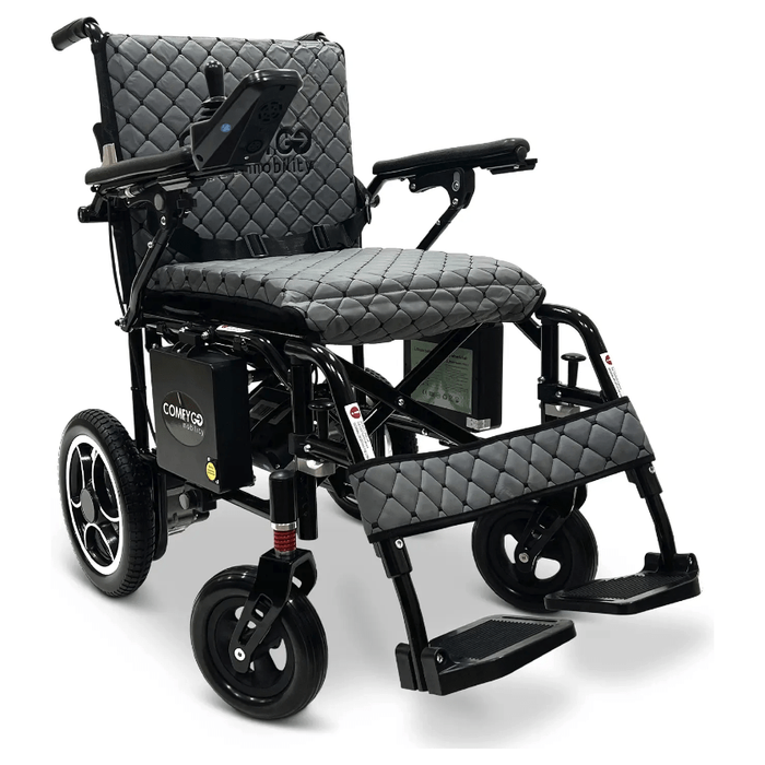 ComfyGo X-7 Super Lightweight Folding Electric Wheelchair Wheelchairs ComfyGo Black Gray (+$100) 