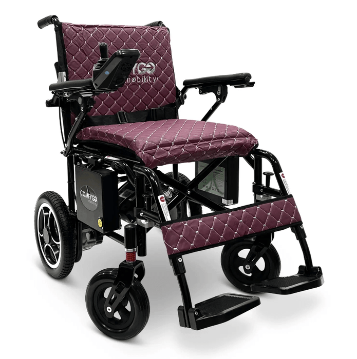 ComfyGo X-7 Super Lightweight Folding Electric Wheelchair Wheelchairs ComfyGo Black Purple (+$100) 