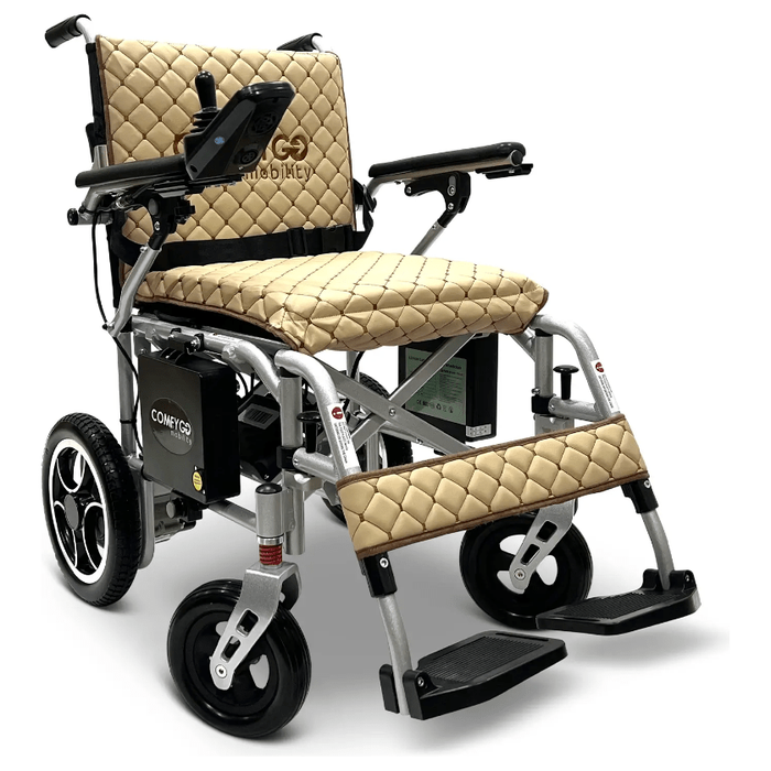 ComfyGo X-7 Super Lightweight Folding Electric Wheelchair Wheelchairs ComfyGo Silver Coffee (+$100) 