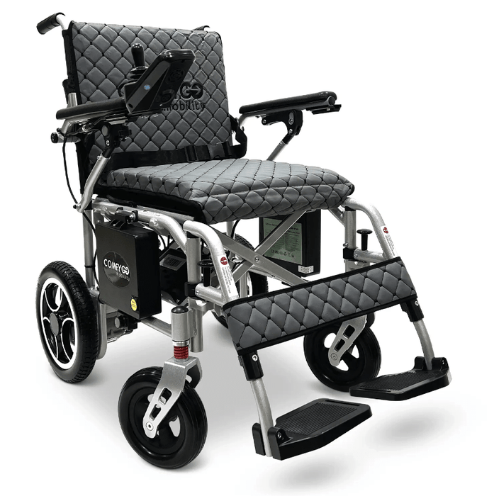 ComfyGo X-7 Super Lightweight Folding Electric Wheelchair Wheelchairs ComfyGo Silver Gray (+$100) 