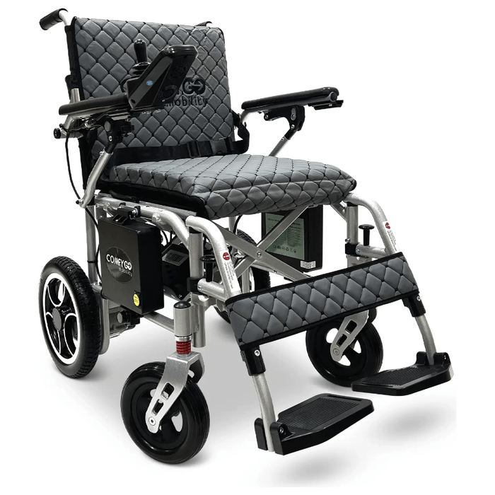 ComfyGo X-7 Super Lightweight Folding Electric Wheelchair Wheelchairs ComfyGo Silver Gray (+$100) 