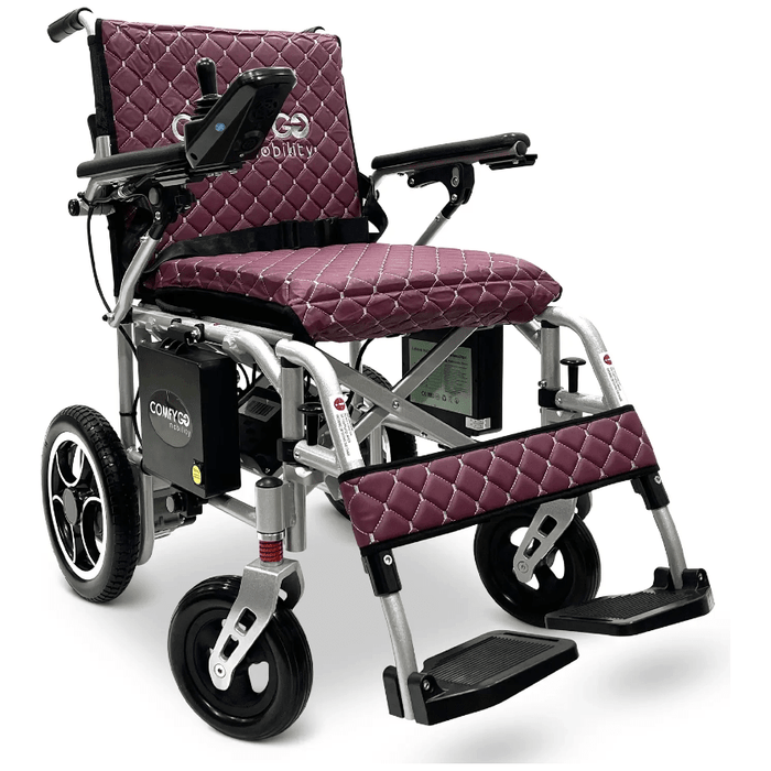 ComfyGo X-7 Super Lightweight Folding Electric Wheelchair Wheelchairs ComfyGo Silver Purple (+$100) 