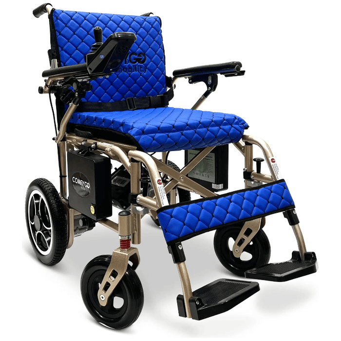 ComfyGo X-7 Super Lightweight Folding Electric Wheelchair Wheelchairs ComfyGo Bronze Blue (+$100) 