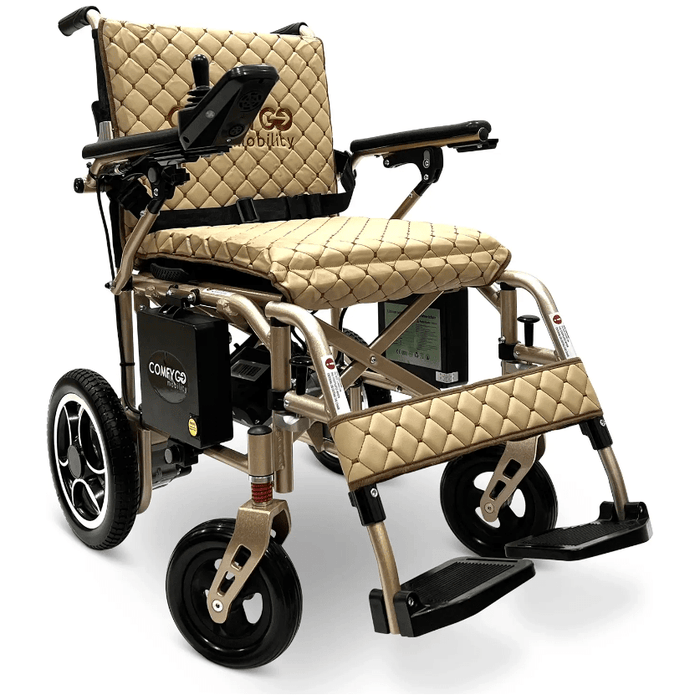 ComfyGo X-7 Super Lightweight Folding Electric Wheelchair Wheelchairs ComfyGo Bronze Coffee (+$100) 