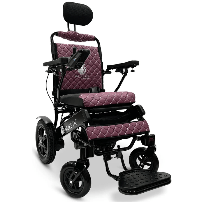 ComfyGo Majestic IQ-9000 Long Range Folding Electric Wheelchair With Optional Auto-Recline Wheelchairs ComfyGo Black Purple (+$100) 