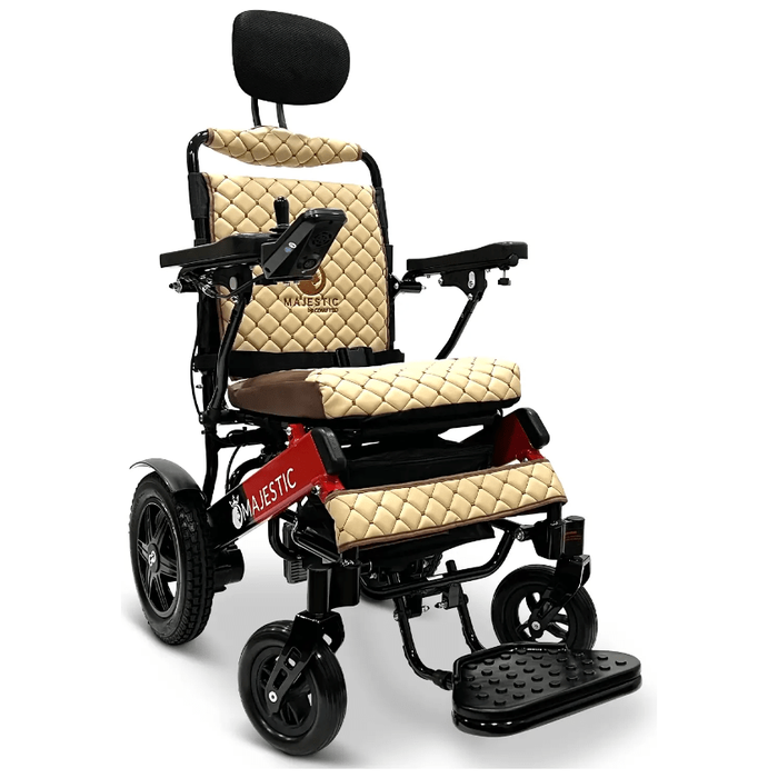 ComfyGo Majestic IQ-9000 Long Range Folding Electric Wheelchair With Optional Auto-Recline Wheelchairs ComfyGo Black & Red Coffee (+$100) 