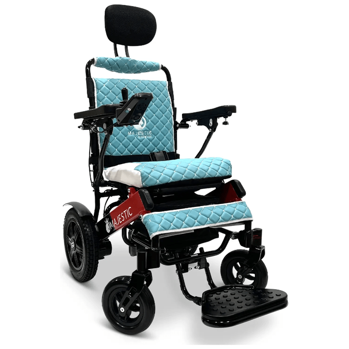 ComfyGo Majestic IQ-9000 Long Range Folding Electric Wheelchair With Optional Auto-Recline Wheelchairs ComfyGo Black & Red Teal (+$100) 