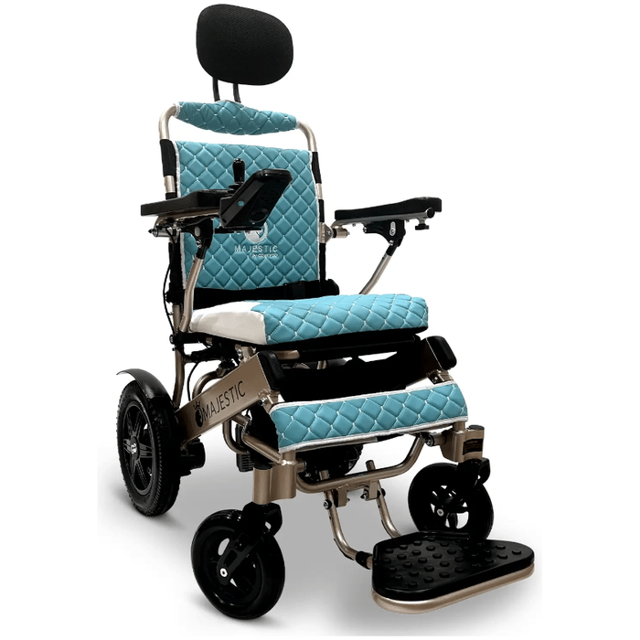 ComfyGo Majestic IQ-9000 Long Range Folding Electric Wheelchair With Optional Auto-Recline Wheelchairs ComfyGo Bronze Teal (+$100) 