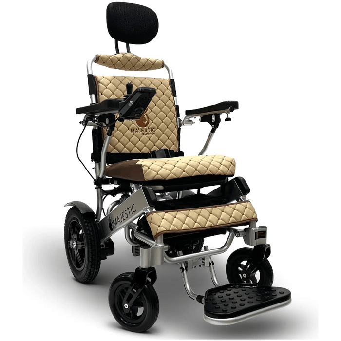 ComfyGo Majestic IQ-9000 Long Range Folding Electric Wheelchair With Optional Auto-Recline Wheelchairs ComfyGo Silver Coffee (+$100) 