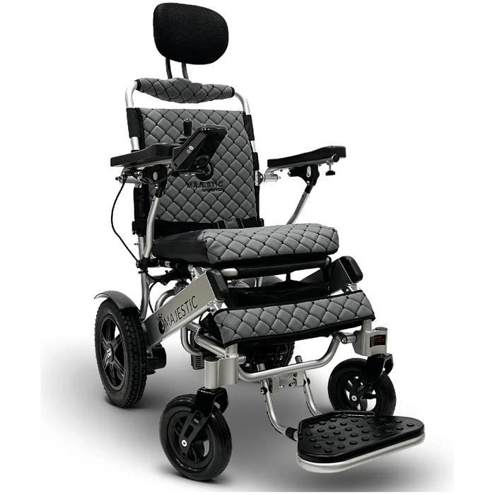 ComfyGo Majestic IQ-9000 Long Range Folding Electric Wheelchair With Optional Auto-Recline Wheelchairs ComfyGo Silver Gray (+$100) 