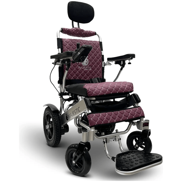 ComfyGo Majestic IQ-9000 Long Range Folding Electric Wheelchair With Optional Auto-Recline Wheelchairs ComfyGo Silver Purple (+$100) 