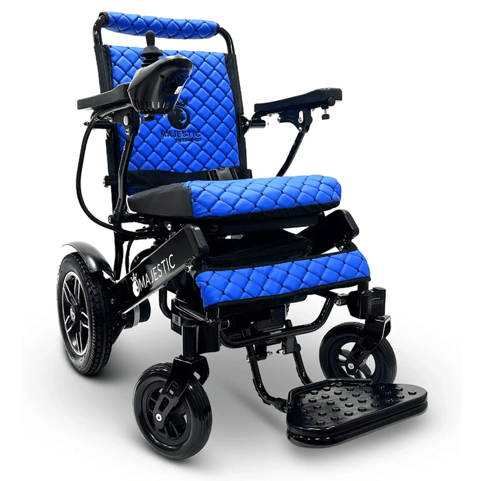 ComfyGo Majestic IQ-8000 Remote Controlled Folding Lightweight Electric Wheelchair Wheelchairs ComfyGo Black Blue (+$100) 