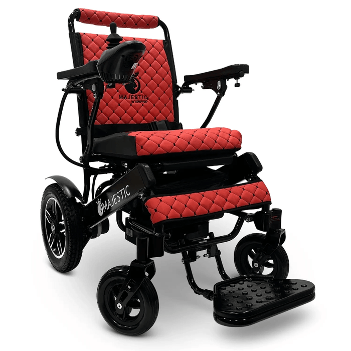 ComfyGo Majestic IQ-8000 Remote Controlled Folding Lightweight Electric Wheelchair Wheelchairs ComfyGo Black Red (+$100) 