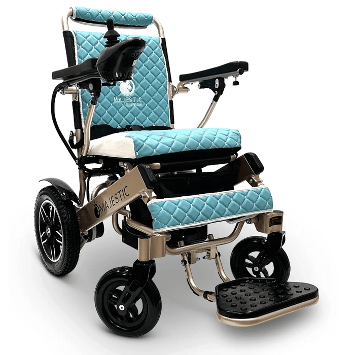 ComfyGo Majestic IQ-8000 Remote Controlled Folding Lightweight Electric Wheelchair Wheelchairs ComfyGo Bronze Teal (+$100) 