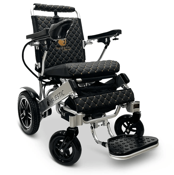 ComfyGo Majestic IQ-8000 Remote Controlled Folding Lightweight Electric Wheelchair Wheelchairs ComfyGo Silver Black (+$100) 