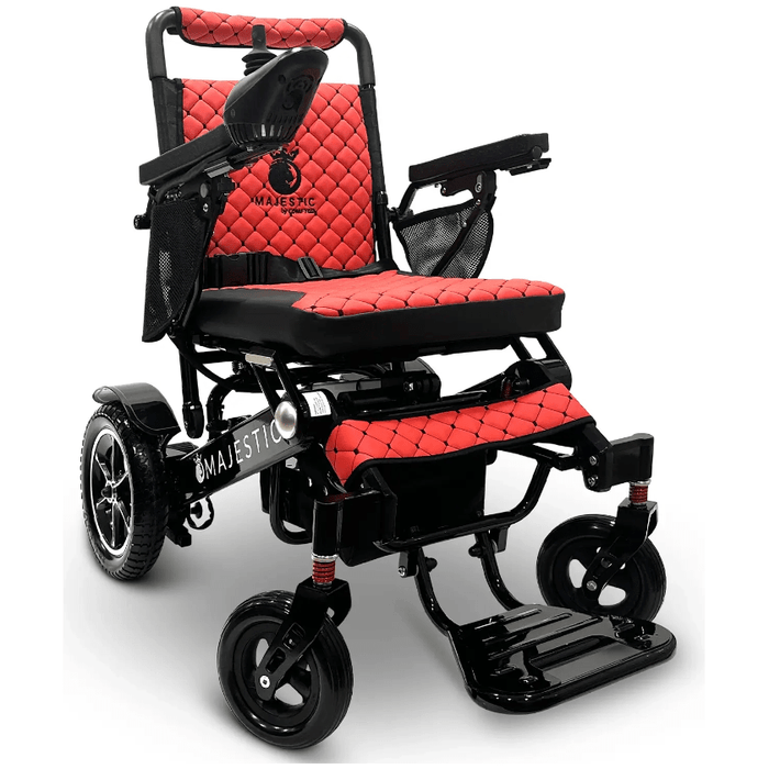 ComfyGo Majestic IQ-7000 Remote Controlled Electric Wheelchair With Optional Auto Fold Wheelchairs ComfyGo Black Red (+$100) 