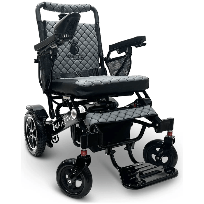 ComfyGo Majestic IQ-7000 Remote Controlled Electric Wheelchair With Optional Auto Fold Wheelchairs ComfyGo Black Gray (+$100) 