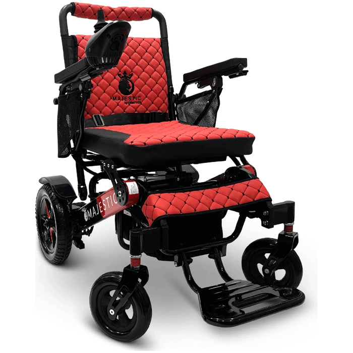 ComfyGo Majestic IQ-7000 Remote Controlled Electric Wheelchair With Optional Auto Fold Wheelchairs ComfyGo Black & Red Red (+$100) 