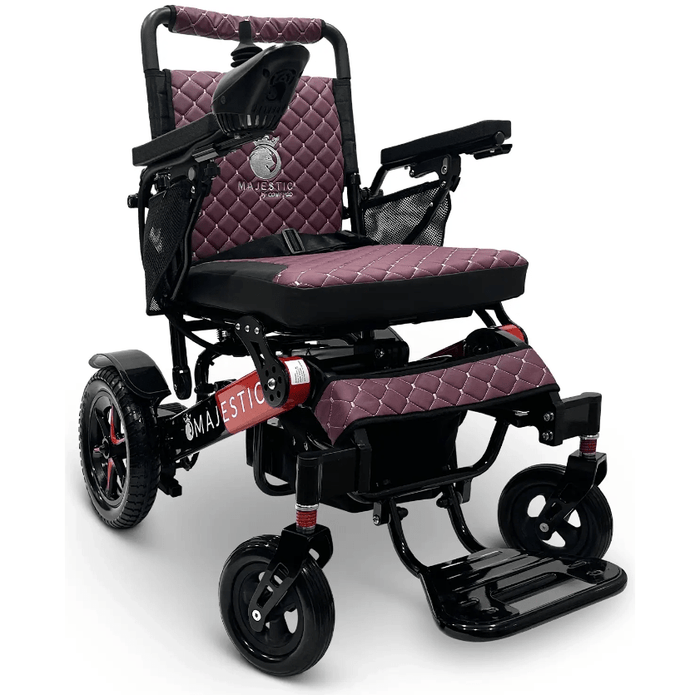 ComfyGo Majestic IQ-7000 Remote Controlled Electric Wheelchair With Optional Auto Fold Wheelchairs ComfyGo Black & Red Purple (+$100) 