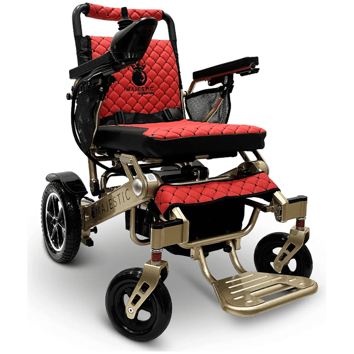 ComfyGo Majestic IQ-7000 Remote Controlled Electric Wheelchair With Optional Auto Fold Wheelchairs ComfyGo Bronze Red (+$100) 