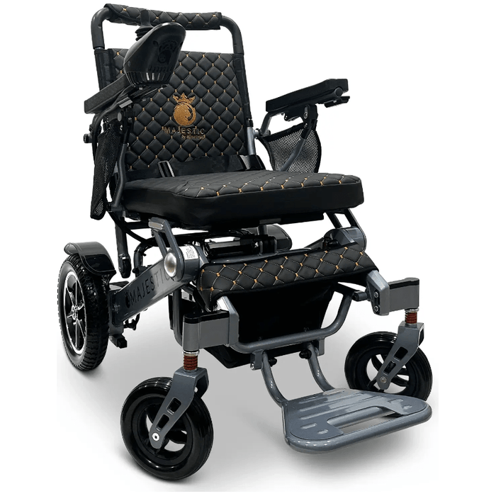 ComfyGo Majestic IQ-7000 Remote Controlled Electric Wheelchair With Optional Auto Fold Wheelchairs ComfyGo Silver Black (+$100) 