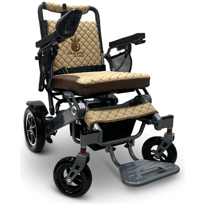 ComfyGo Majestic IQ-7000 Remote Controlled Electric Wheelchair With Optional Auto Fold Wheelchairs ComfyGo Silver Coffee (+$100) 