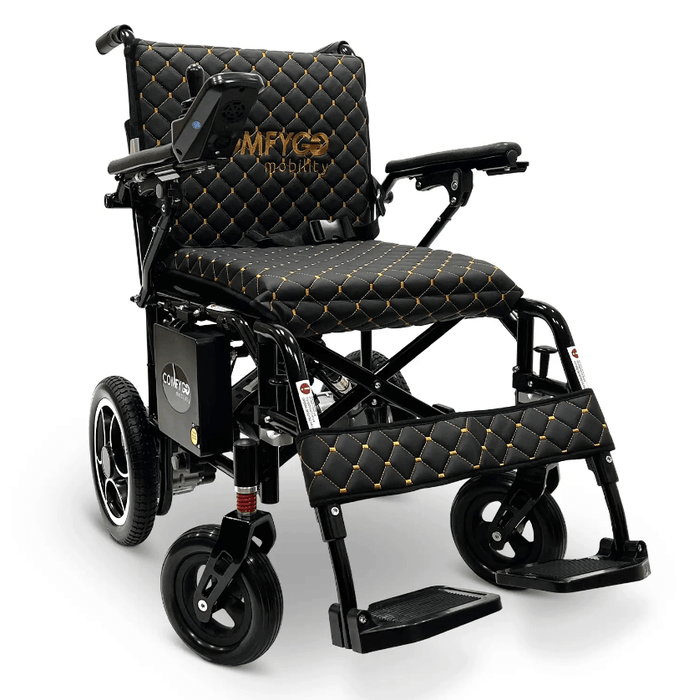 ComfyGo X-7 Super Lightweight Folding Electric Wheelchair Wheelchairs ComfyGo Black Black (+$100) 