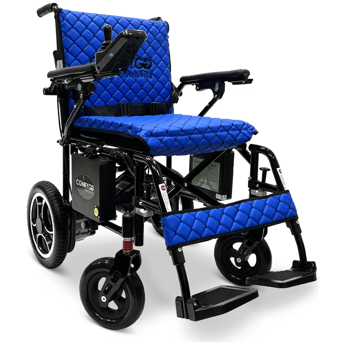 ComfyGo X-7 Super Lightweight Folding Electric Wheelchair Wheelchairs ComfyGo Black Blue (+$100) 