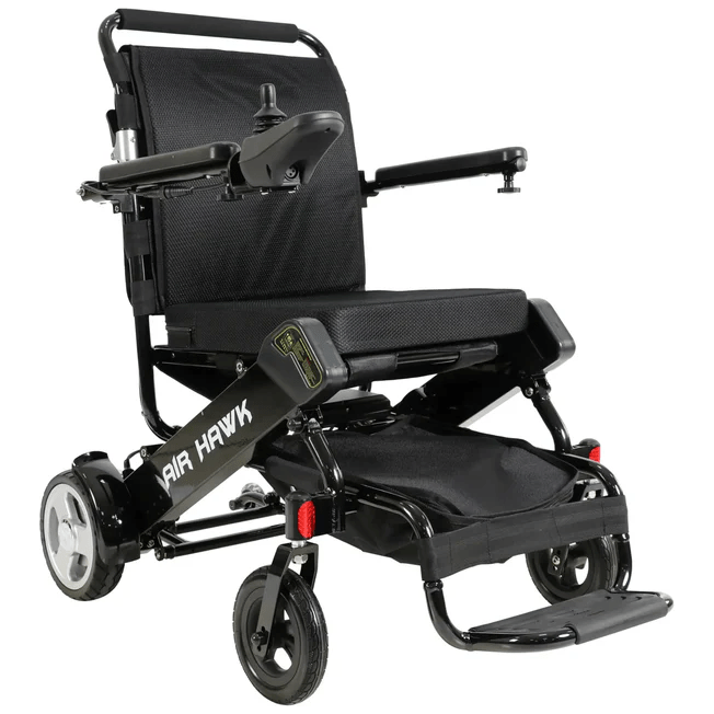 Air Hawk Foldable Lightweight Power Wheelchair Wheelchairs Discover My Mobility Black