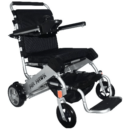 Air Hawk Foldable Lightweight Power Wheelchair Wheelchairs Discover My Mobility Silver