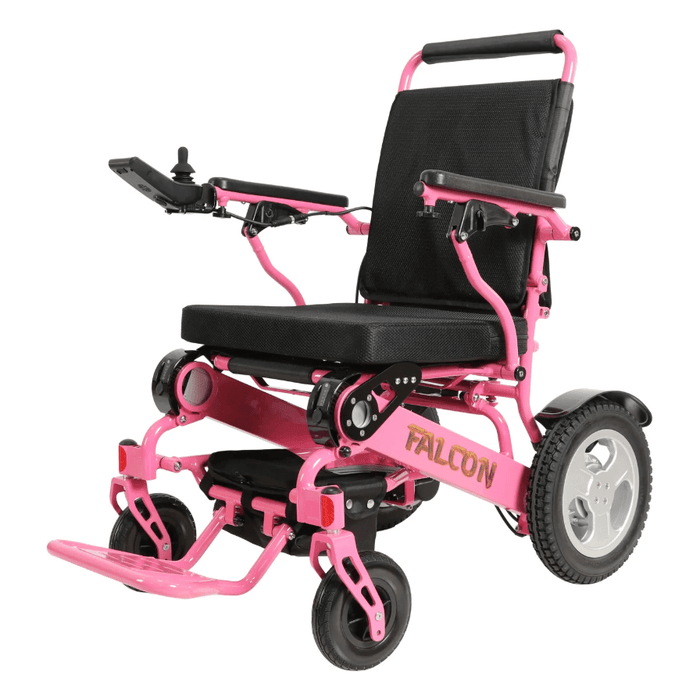 Falcon Foldable Reclining Power Wheelchair Wheelchairs Discover My Mobility Pink