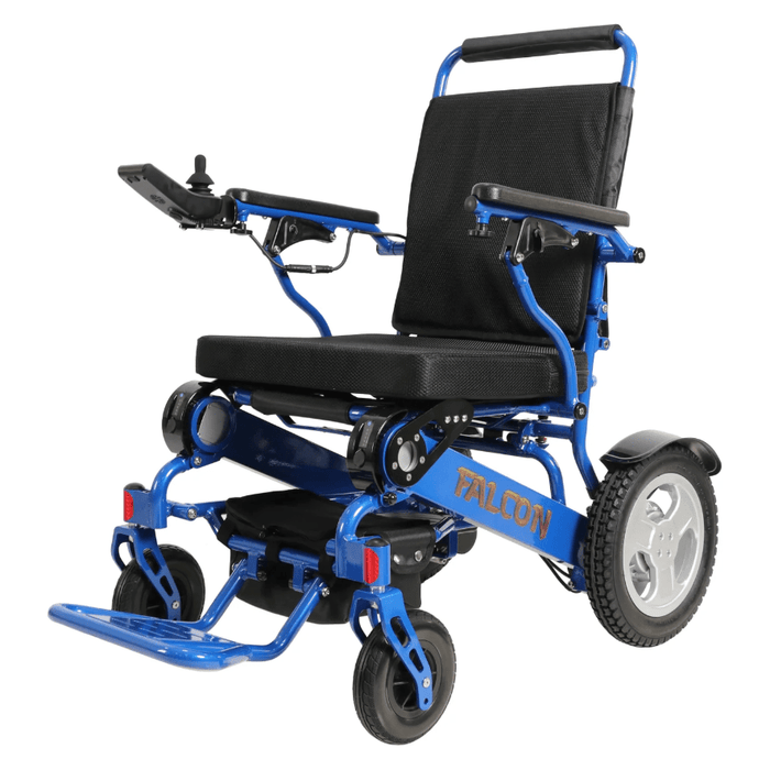 Falcon Foldable Reclining Power Wheelchair Wheelchairs Discover My Mobility Blue