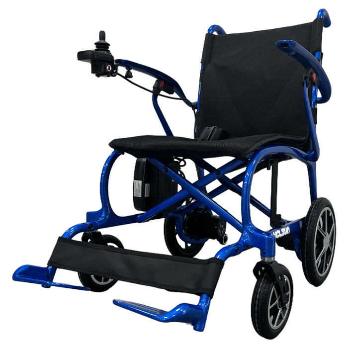 Helium 26 lbs Carbon Fiber Foldable Power Wheelchair Wheelchairs Discover My Mobility Blue