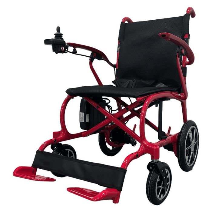 Helium 26 lbs Carbon Fiber Foldable Power Wheelchair Wheelchairs Discover My Mobility Red