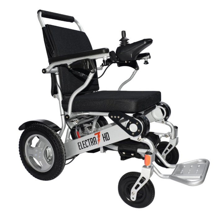 Electra 7 HD Wide Bariatric Foldable Power Chair Wheelchairs Discover My Mobility Silver