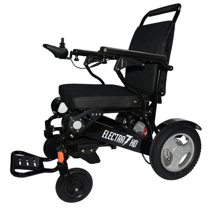 Electra 7 HD Wide Bariatric Foldable Power Chair Wheelchairs Discover My Mobility Black