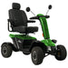 Pride Baja Wrangler 2 All Terrain Mobility Scooter Mobility Scooters Pride Mobility Green Machine 75 AH Battery - Up to 20.2 mile range ($0) Hi-Back (Black Vinyl) 16" x 16-18" ($0)