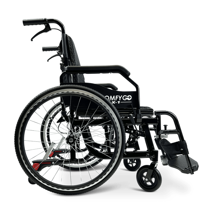 ComfyGo X-1 Manual Folding Lightweight Travel Wheelchair Wheelchairs ComfyGo   